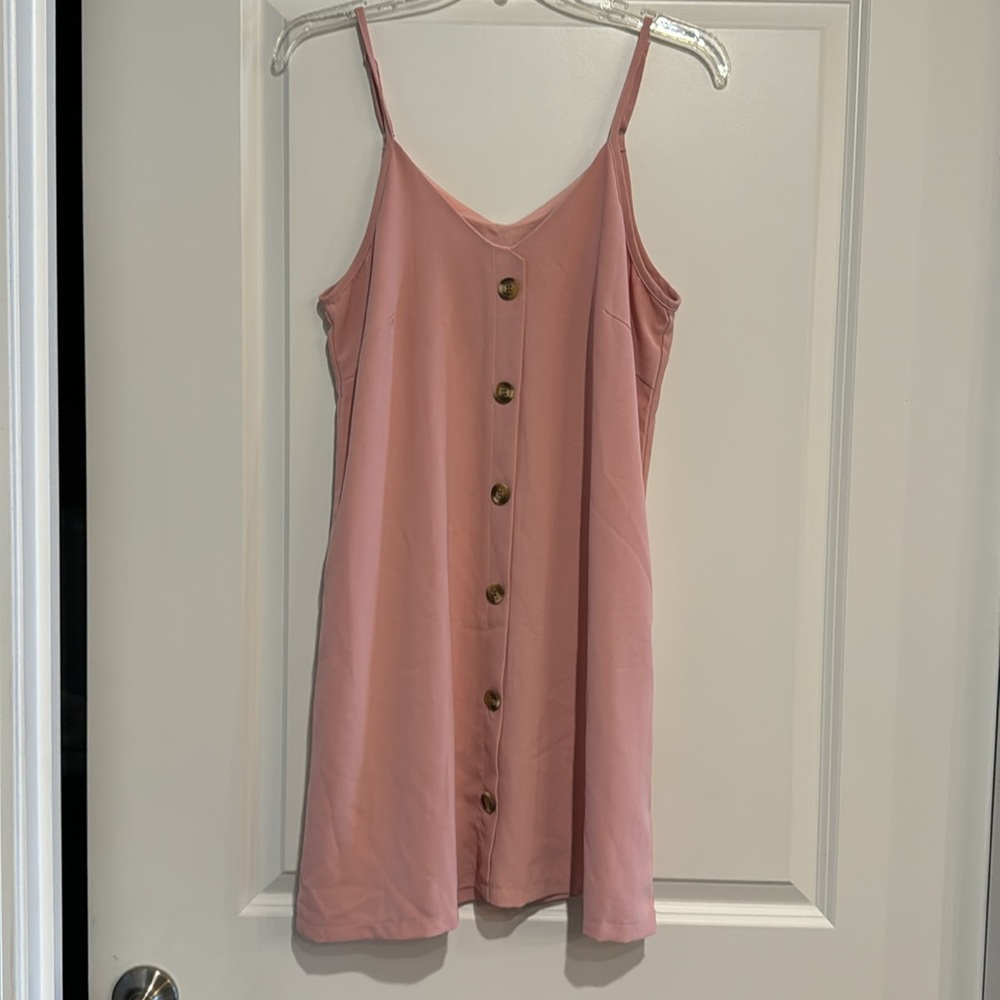 NWOT - Blush Summer Dress with Accent Buttons